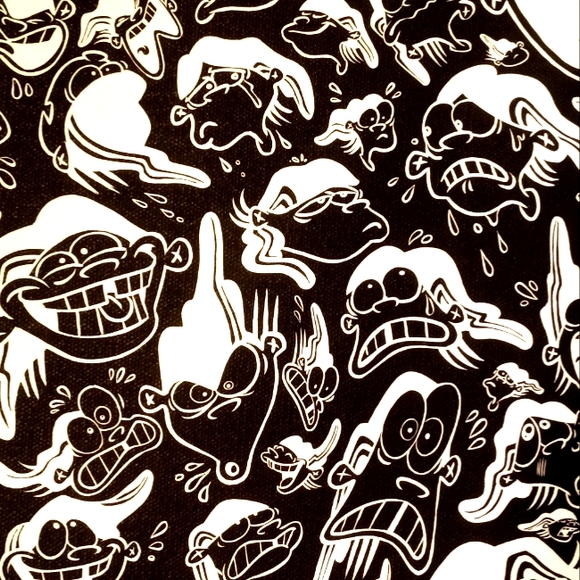 EEnE *Limited Ed-ition* CANVAS PRINT "Inverted Dees" B&W by Raven M - Picture 1 of 7